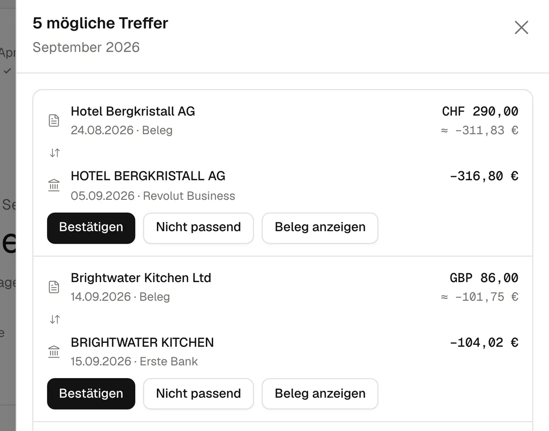 Mögliche Treffer